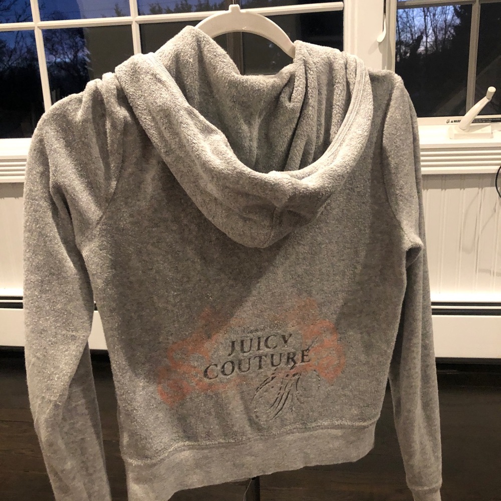 Juicy Couture zip hooded jacket.  Grey.  Women small.  (Vintage 2011)